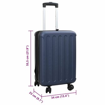 Koffer met slot Donkerblauw 34 x 23 x 55.5 cm ABS Kunststof 12