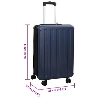 Koffer met slot Donkerblauw 43 x 27 x 66 cm ABS Kunststof 12