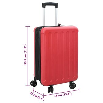 Koffer met slot Rood 34 x 23 x 55.5 cm ABS Kunststof 12