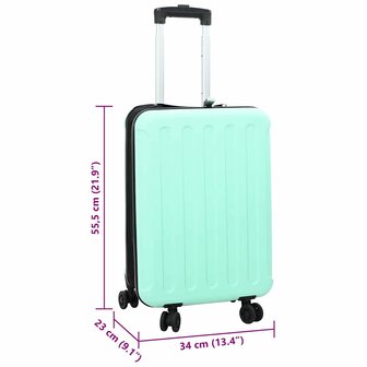 Koffer met slot Mintgroen 34 x 23 x 55.5 cm ABS Kunststof 12
