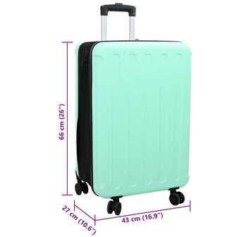 Koffer met slot Mintgroen 43 x 27 x 66 cm ABS Kunststof 12