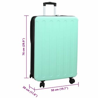 Koffer met slot Mintgroen 50 x 30 x 76 cm ABS Kunststof 12