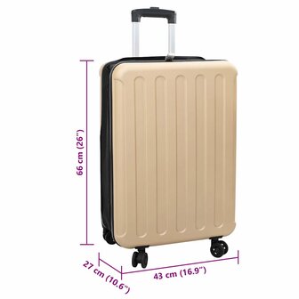 Koffer met slot champagne 43 x 27 x 66 cm ABS Kunststof 12