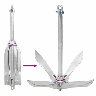 Anker inklapbaar 12 kg thermisch verzinkt gietijzer zilver 6