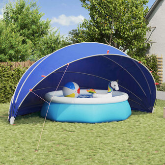 Zwembadoverkapping Groen 592 x 590 x 275 cm 185T polyester met PU-coating 1