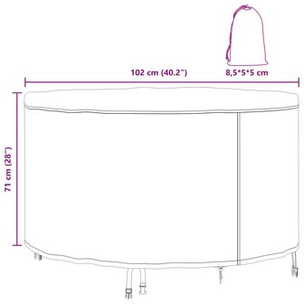 Tuinsethoes Zwart 102 x 102 x 71 cm 420D Oxford Stof 11