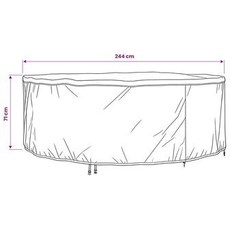 Tuinsethoes Zwart 244 x 244 x 71 cm 210D Oxford Stof 9