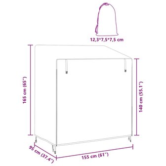 Schommelbankhoes 155 x 95 x 165 cm 420D Oxford Stof 12