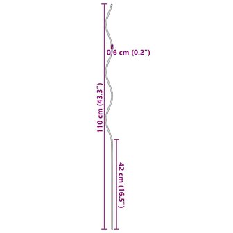 Plantondersteuning 20 pcs Groen 110 x 0.6 x 0.6 cm Staal 11