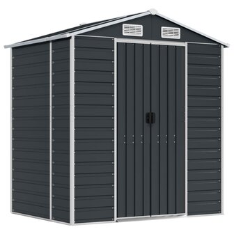 Tuinschuur 191x130x198 cm gegalvaniseerd staal antracietkleurig 2