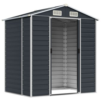Tuinschuur 191x130x198 cm gegalvaniseerd staal antracietkleurig 3