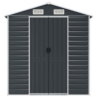Tuinschuur 191x130x198 cm gegalvaniseerd staal antracietkleurig 4