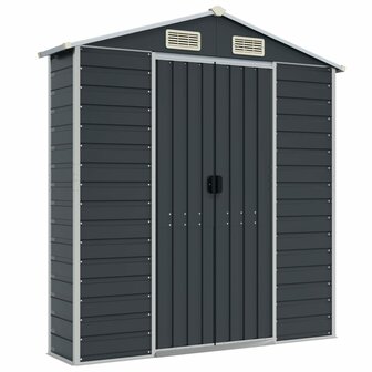 Tuinschuur 191x130x198 cm gegalvaniseerd staal antracietkleurig 8
