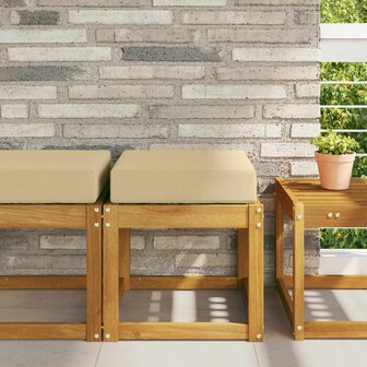 Buiten Zitkussen Beige 40 x 40 x 8 cm 100% Polyester 1