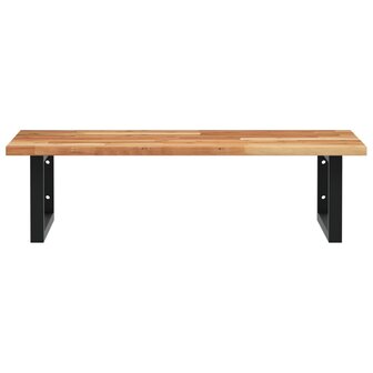 Badkamer wandschap staal en massief acaciahout 4
