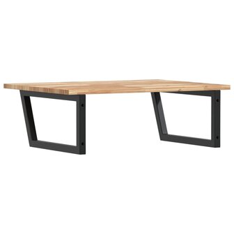 Badkamer wandschap staal en massief acaciahout 6
