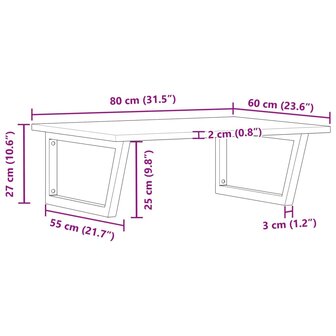 Badkamer wandschap staal en massief acaciahout 11