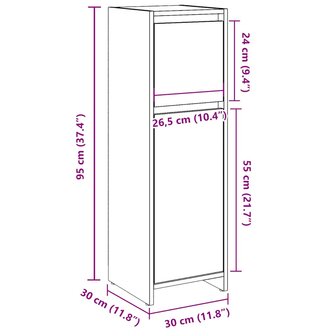 Badkamerkast 30x30x95 cm spaanplaat betongrijs 11