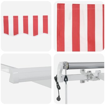 Elektrisch Uittrekbaar Zonnescherm Rood en Wit 300 x 250 cm 8