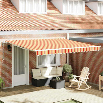 Elektrisch Uittrekbaar Zonnescherm Geel en Oranje 400 &times; 300 cm 1