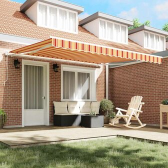 Elektrisch Uittrekbaar Zonnescherm Geel en Oranje 400 &times; 300 cm 3