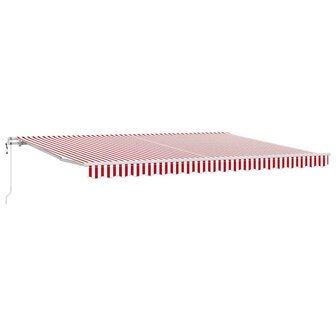 Elektrisch Uittrekbaar Zonnescherm Rood en Wit 450 &times; 350 cm 2