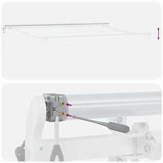 Elektrisch Uittrekbaar Zonnescherm Rood en Wit 450 &times; 350 cm 10