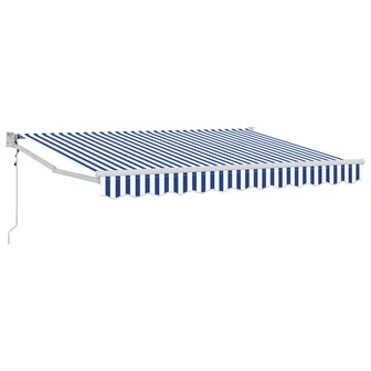 Elektrisch Uittrekbaar Zonnescherm Blauw en Wit 2,5 x 2 m 1
