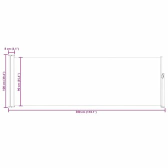 Tuinscherm uittrekbaar 100x300 cm rood 11