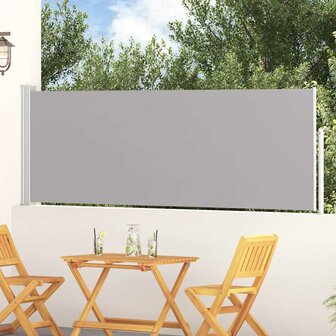 Tuinscherm uittrekbaar 100x300 cm grijs 1