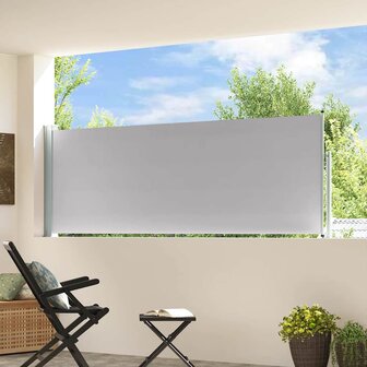 Tuinscherm uittrekbaar 100x300 cm grijs 3