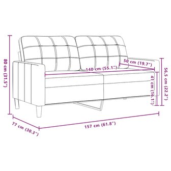 Tweezitsbank 140 cm fluweel cr&egrave;mekleurig 8