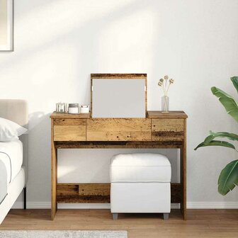 Kaptafel met lade met opslag Oudhout 100 x 45 x 76 cm 4