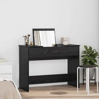 Kaptafel met lade Zwart Eiken 100 x 45 x 76 cm 1