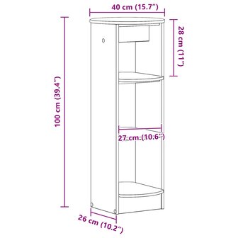 Bijzetkast Hoogglans Wit 40 x 40 x 100 cm Geconstrueerd hout 8