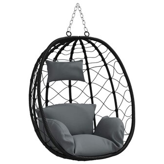 Egg hangstoel Antraciet 91,5 x 54,5 x 107 cm poly rattan 2