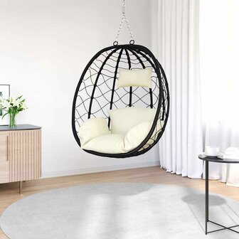 Egg hangstoel Cr&egrave;mewit 91,5 x 54,5 x 107 cm poly rattan 3