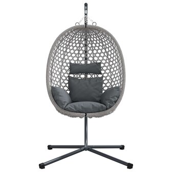 Egg hangstoel Antraciet en grijs 104 x 100 x 191 cm 2