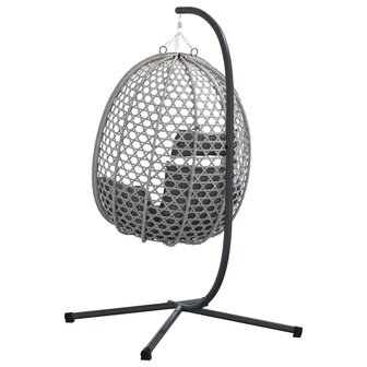 Egg hangstoel Antraciet en grijs 104 x 100 x 191 cm 7