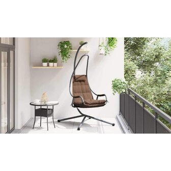 Egg hangstoel Koffiebruin 94 x 107 x 196,5 cm Staal 4