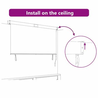 Rolgordijn Gestreept Antraciet 200x250 cm Stof en Aluminium 6