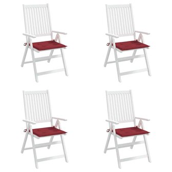 Tuinstoelkussens 4 st 40x40x4 cm oxford stof wijnrood 7