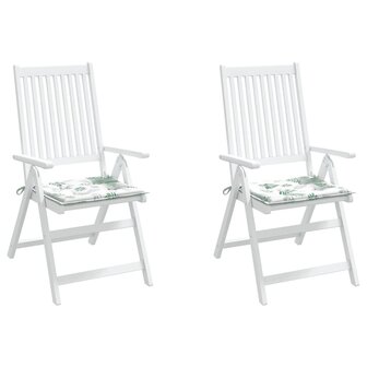 Stoelkussens 2 st bladpatroon 40x40x4 cm stof 4