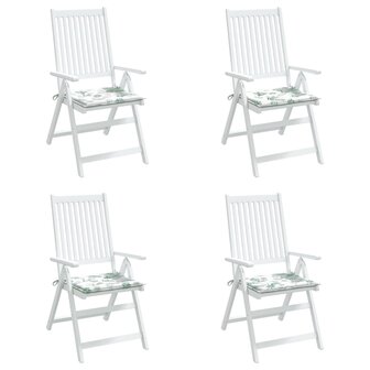 Stoelkussens 4 st bladpatroon 40x40x4 cm stof 4