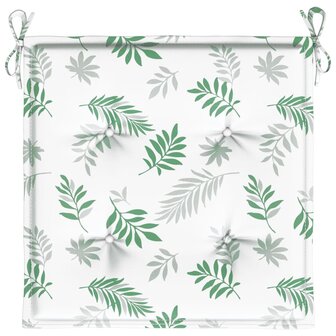 Stoelkussens 4 st bladpatroon 40x40x4 cm stof 6