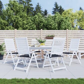 Tuinstoelkussens 6 st ruitpatroon 50x50x4 cm stof zwart 1