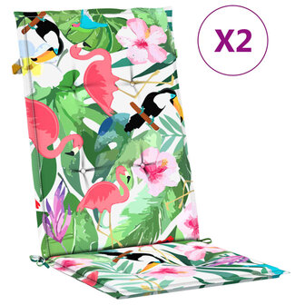 Tuinstoelkussens 2 st 120x50x3 cm stof meerkleurig 2