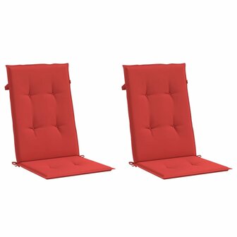 Tuinstoelkussens 2 st hoge rug 120x50x3 cm stof rood 3