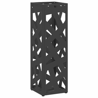 Paraplustandaard met opslag Zwart 15,5 x 15,5 x 49 cm Metaal 2