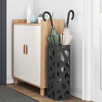 Paraplustandaard met opslag Zwart 15,5 x 15,5 x 49 cm Metaal 3